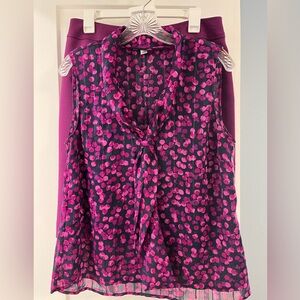 Tahari fuchsia lined skirt and lined chiffon blouse. From the same collection.